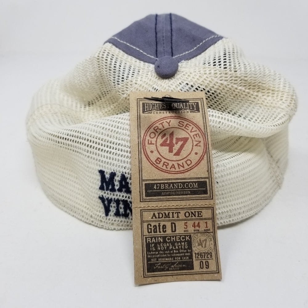 Martha's Vineyard NWT 47 Closer Stretch Fit Hat OS Mesh Text Embroidered Patch - Picture 5 of 12